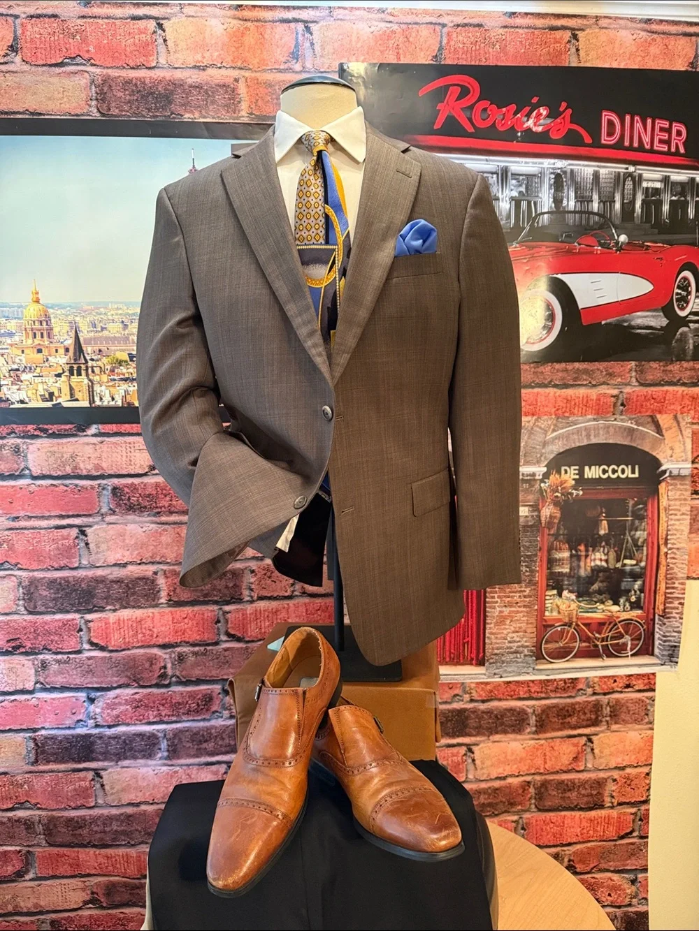 Hart Schaffner Marx buttons open blue